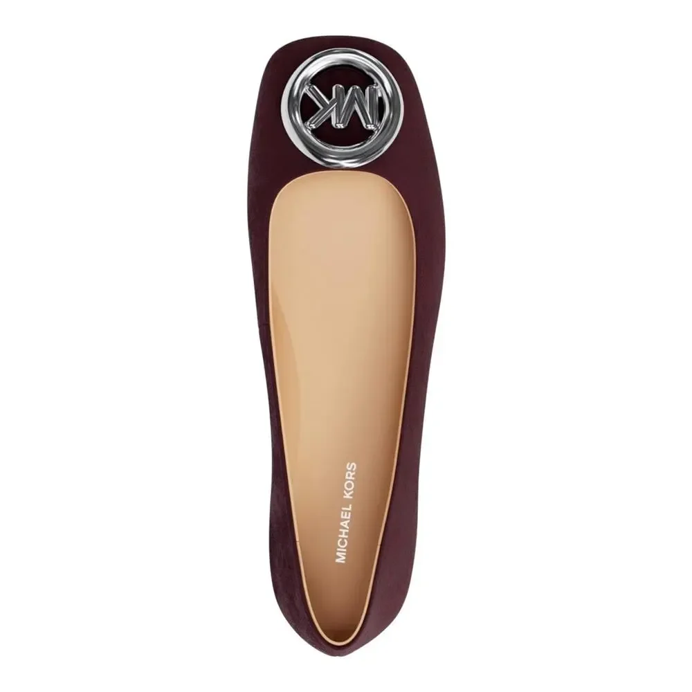 Michael Kors Women's Milan Flex Suede Ballet Flats Oxblood Size 7 1/2
